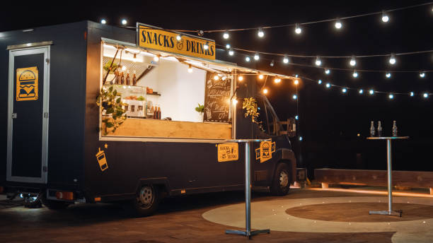 Jake's Steaks food truck at night